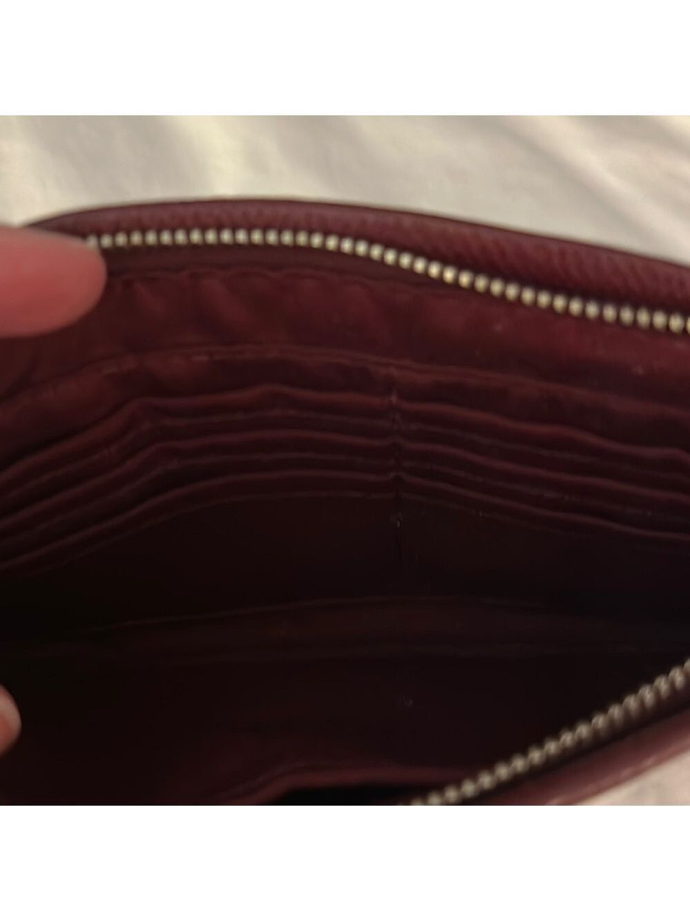Coach Burgundy Leather Clutch Wristlet - Picture 2 of 9